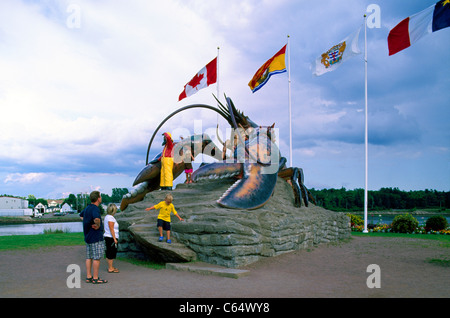 Shediac, New Brunswick, Canada - World's Largest Lobster, Family visiting Tourist Attraction in Lobster Capital of the World Stock Photo
