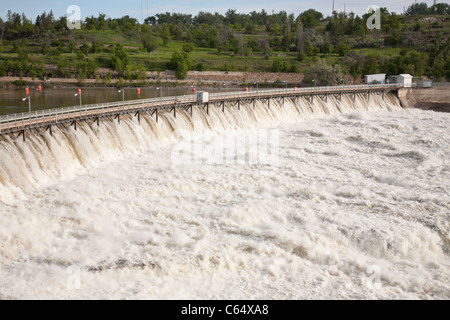 Black Eagle Falls Dam, Missouri River, Great Falls, MT Stock Photo