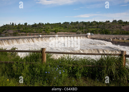 Black Eagle Falls Dam, Missouri River, Great Falls, MT Stock Photo