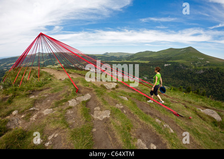 The Land Art work called 'Cardinal', carried out by Robert and Gongora (France). Installation de Land Art intitulée 'Cardinal'. Stock Photo