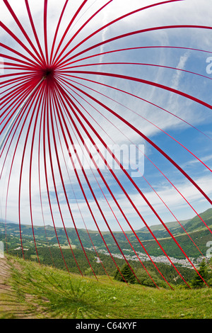 The Land Art work called 'Cardinal', carried out by Robert and Gongora (France). Installation de Land Art intitulée 'Cardinal'. Stock Photo