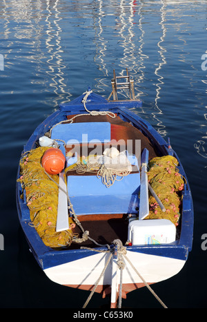 small Greek fishing boat in harbour Agia Efimia Kefalonia Ionian Islands Mediterranean Sea Greece Europe Stock Photo