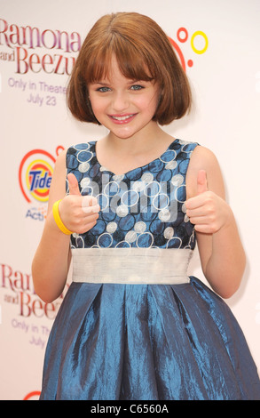 Joey King at arrivals for RAMONA AND BEEZUS Premiere, Madison Square Park, New York, NY July 20, 2010. Photo By: Kristin Callahan/Everett Collection Stock Photo