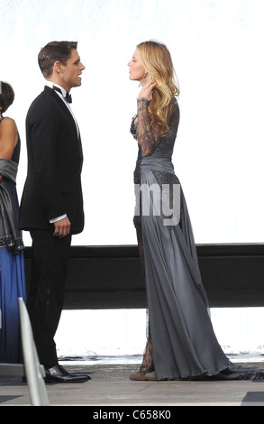 Sam Page, Blake Lively (wearing a Zuhair Murad gown) out and about for GOSSIP GIRL Season Four Filming On Location, Lincoln Center, New York, NY September 20, 2010. Photo By: Kristin Callahan/Everett Collection Stock Photo
