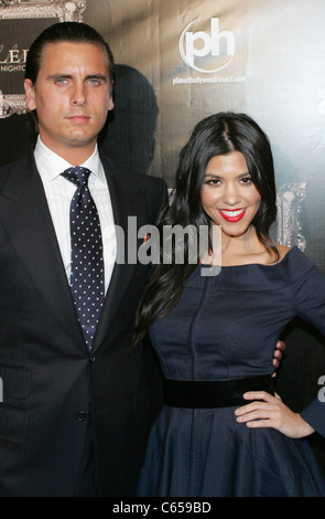 Scott Disick, Kourtney Kardashian at arrivals for Kourtney Kardashian 32nd Birthday Party at Gallery Nightclub Grand Opening, Gallery Nightclub at Planet Hollywood, Las Vegas, NV April 15, 2011. Photo By: James Atoa/Everett Collection Stock Photo