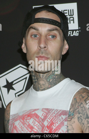 Travis Barker at arrivals for Stars and Straps MAGIC Convention Kick Off Party, XS Nightclub located inside Encore Las Vegas, Las Vegas, NV February 15, 2011. Photo By: James Atoa/Everett Collection Stock Photo