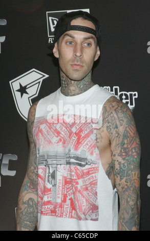 Travis Barker at arrivals for Stars and Straps MAGIC Convention Kick Off Party, XS Nightclub located inside Encore Las Vegas, Las Vegas, NV February 15, 2011. Photo By: James Atoa/Everett Collection Stock Photo