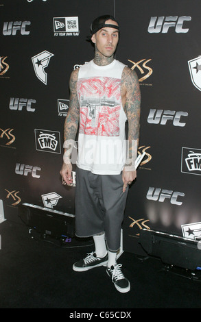 Travis Barker at arrivals for Stars and Straps MAGIC Convention Kick Off Party, XS Nightclub located inside Encore Las Vegas, Las Vegas, NV February 15, 2011. Photo By: James Atoa/Everett Collection Stock Photo