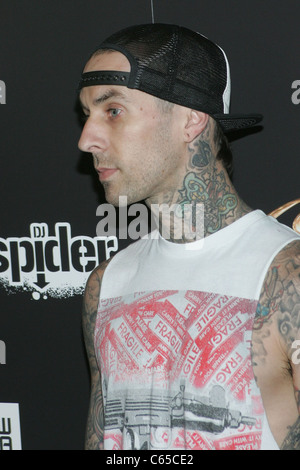 Travis Barker at arrivals for Stars and Straps MAGIC Convention Kick Off Party, XS Nightclub located inside Encore Las Vegas, Las Vegas, NV February 15, 2011. Photo By: James Atoa/Everett Collection Stock Photo