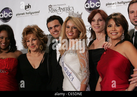 Joy Behar, Tony Dovolani, Miss America 2011, Teresa Scanlan, Marilu Henner, Taryn Rose in attendance for 2011 Miss America Pageant, Planet Hollywood Resort and Casino, Las Vegas, NV January 15, 2011. Photo By: James Atoa/Everett Collection Stock Photo