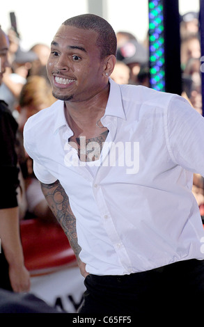 Chris Brown at talk show appearance for NBC Today Show Summer Concert Series with Chris Brown, Rockefeller Plaza, New York, NY July 15, 2011. Photo By: Kristin Callahan/Everett Collection Stock Photo