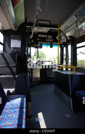 on board Saskatoon transit bus Saskatchewan Canada Stock Photo