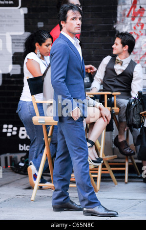 Matthew Settle, films a scene at the 'Gossip Girl' movie set in the Meatpacking District out and about for CELEBRITY CANDIDS - THURSDAY, , New York, NY July 15, 2010. Photo By: Ray Tamarra/Everett Collection Stock Photo