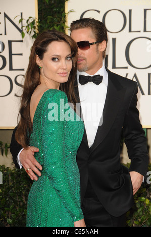 Angelina Jolie, Brad Pitt at arrivals for The Hollywood Foreign Press Association 68th Annual Golden Globes Awards - ARRIVALS, Beverly Hilton Hotel, Los Angeles, CA January 16, 2011. Photo By: Dee Cercone/Everett Collection Stock Photo