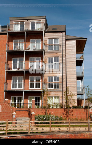 Smart looking new apartments in a development in England. Stock Photo