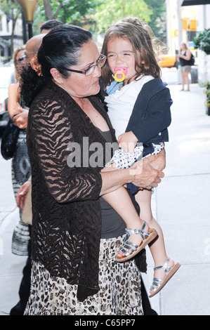 Valentina Paloma Pinault (R) and her nanny enter their Upper East Side hotel out and about for CELEBRITY CANDIDS - WEDNESDAY, , Stock Photo