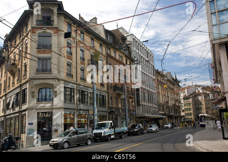 Rue du Cornavin in Geneva Stock Photo