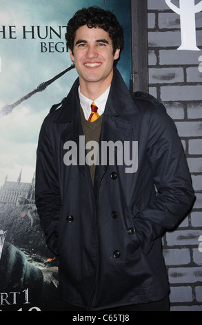 Darren Criss at arrivals for Harry Potter & the Deathly Hallows - Part 1 Premiere, Alice Tully Hall at Lincoln Center, New York, NY November 15, 2010. Photo By: Kristin Callahan/Everett Collection Stock Photo