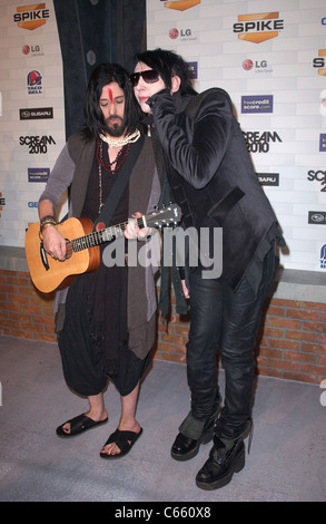 Twiggy Ramirez, Marilyn Manson at arrivals for Spike TV’s SCREAM 2010, Greek Theatre, Los Angeles, CA October 16, 2010. Photo By: Tony Gonzalez/Everett Collection Stock Photo