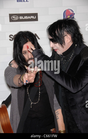Twiggy Ramirez, Marilyn Manson at arrivals for Spike TV’s SCREAM 2010, Greek Theatre, Los Angeles, CA October 16, 2010. Photo By: Michael Germana/Everett Collection Stock Photo