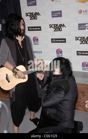 Twiggy Ramirez, Marilyn Manson at arrivals for Spike TV’s SCREAM 2010, Greek Theatre, Los Angeles, CA October 16, 2010. Photo By: Michael Germana/Everett Collection Stock Photo