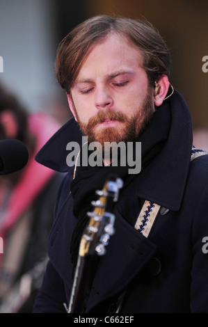 Caleb Followill on stage for NBC Today Show Concert with Kings of Leon, Rockefeller Plaza, New York, NY November 24, 2010. Photo By: William D. Bird/Everett Collection Stock Photo