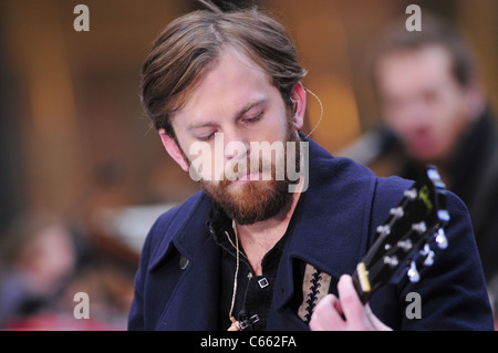 Caleb Followill on stage for NBC Today Show Concert with Kings of Leon, Rockefeller Plaza, New York, NY November 24, 2010. Photo By: William D. Bird/Everett Collection Stock Photo