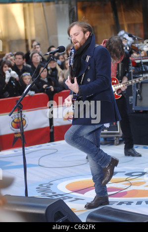 Caleb Followill on stage for NBC Today Show Concert with Kings of Leon, Rockefeller Plaza, New York, NY November 24, 2010. Photo By: William D. Bird/Everett Collection Stock Photo