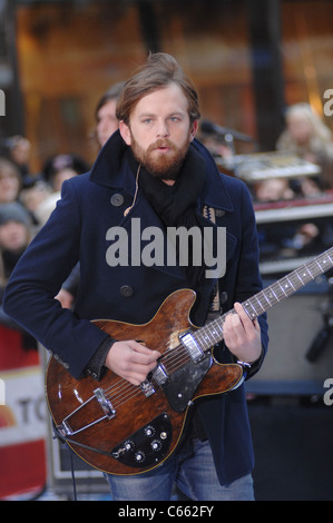 Caleb Followill on stage for NBC Today Show Concert with Kings of Leon, Rockefeller Plaza, New York, NY November 24, 2010. Photo By: William D. Bird/Everett Collection Stock Photo