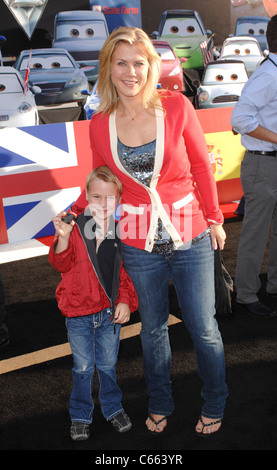 Alison Sweeney, son Benjamin Edward Sanov at arrivals for CARS 2 World Premiere, El Capitan Theatre, Los Angeles, CA June 18, 2011. Photo By: Elizabeth Goodenough/Everett Collection Stock Photo