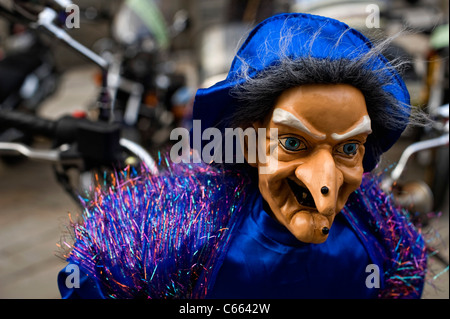 witch doll at a motorcycle gathering in Milan Stock Photo