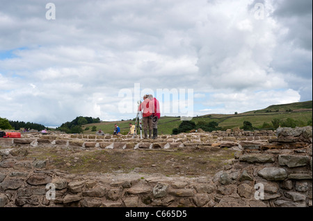 Vindolanda Roman Fort, archaeological excavations. Stock Photo