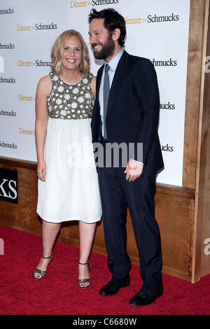 Paul Rudd and his wife Julie Yaeger at arrivals for DINNER FOR SCHMUCKS Premiere, The Ziegfeld Theatre, New York, NY July 19, 2010. Photo By: Lee/Everett Collection Stock Photo