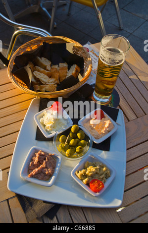 Beer and Tapas Budapest Hungary Europe Stock Photo