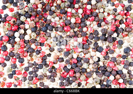 Color peppercorns close up Stock Photo