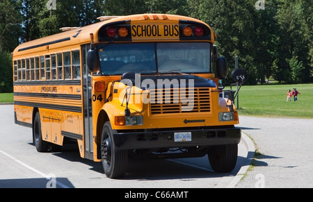 Iconic North American School Bus Stock Photo