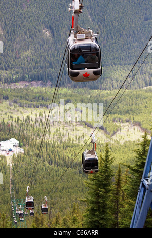 Gondola on Sulphur Mountain Banff Canada Stock Photo