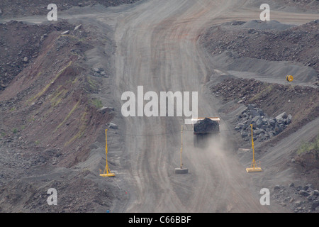 Hull–Rust–Mahoning Open Pit Iron Mine, truck haul Stock Photo