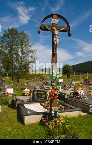Cemetery in Čičmany village Žilina region Slovakia Europe Stock Photo