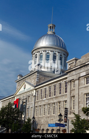 Exterior Bonsecours Market / Marche Bonsecours, with silver domed roof, Old Montreal, Montreal, Quebec, Canada Stock Photo