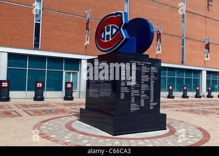 Monument for the Montreal Canadiens, outside the Bell Centre, Montreal, Quebec, Canada Stock Photo