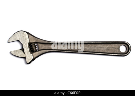 adjustable wrench isolated on white background Stock Photo