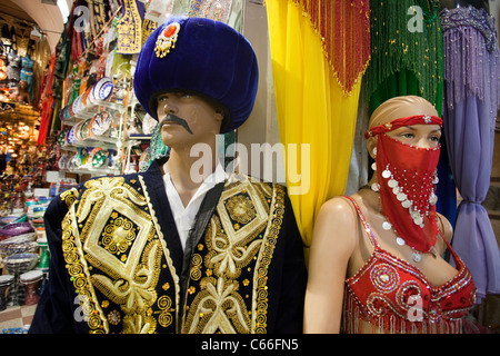Turkey, Istanbul, Sultanahmet, Grand Bazaar, mannequins in Traditional Costume Stock Photo