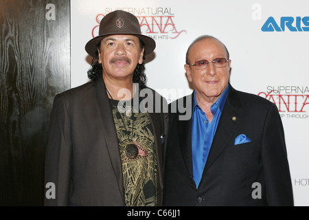 Carlos Santana, Clive Davis in attendance for Guitar Heaven...The Greatest Guitar Classics of All Time Album Release Party, Vanity Nightclub, Hard Rock Hotel and Casino, Las Vegas, NV August 25, 2010. Photo By: James Atoa/Everett Collection Stock Photo