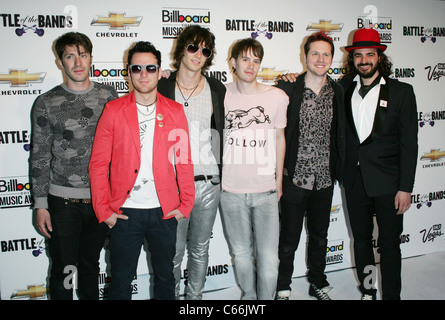 Brad Alderman Gavin McDermitt, Jake Michael, Phil Boucher, Rory Given, Seth Hachen, of Gentlemen Hall in attendance for Billboard's Cruze-ing to Vegas Battle of the Bands, Fremont Street Experience, Las Vegas, NV May 18, 2011. Photo By: James Atoa/Everett Collection Stock Photo