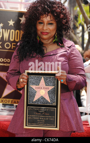 Chaka Khan at the induction ceremony for Star on the Hollywood Walk of Fame Ceremony for Chaka Khan, Hollywood Boulevard, Los Angeles, CA May 19, 2011. Photo By: Michael Germana/Everett Collection Stock Photo