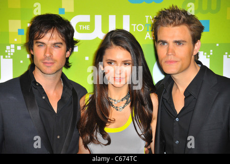 Ian Somerhalder, Nina Dobrev, Paul Wesley at arrivals for CW Network Upfront Presentation for Fall 2011, Frederick P. Rose Hall Stock Photo