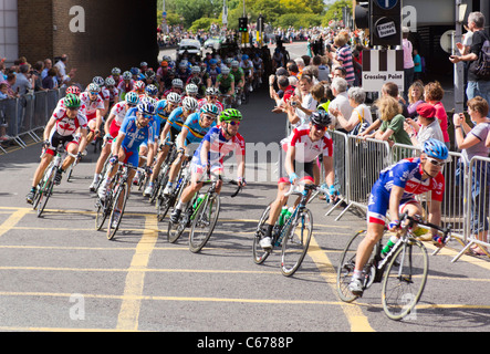 Kingston on Thames. 2011 London Surrey Cycle Classic test run. Stock Photo