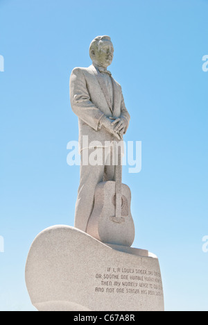 Jim Reeves Memorial Park, statue of famous country western singer who was killed in a plane crash in 1964,  Carthage, Texas, USA Stock Photo