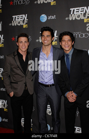 Colton Haynes, Tyler Hoechlin, Tyler Posey at arrivals for TEEN WOLF Premiere Party, The Roosevelt Hotel, Los Angeles, CA May 25, 2011. Photo By: Michael Germana/Everett Collection Stock Photo